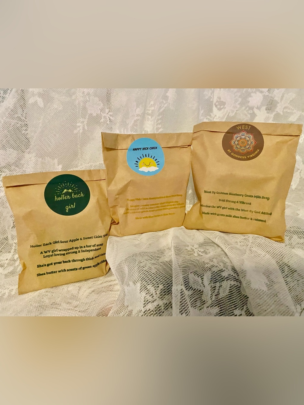 West Virginia Soap Gift Pack  Happy Hick Chick  West By Goddess Holler Back Girl